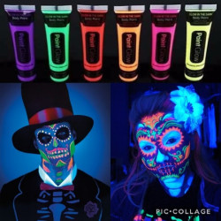 Neonlu Glow Parti Yüz Boyası 6 Renk 6 Adet Neonlu Glow Parti Yüz Boyası 6 Renk 6 Adet