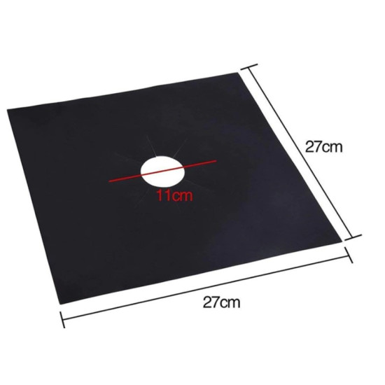 Siyah Renk Ocak Koruyucu Folyo Yanmaz Yapışmaz 4 lü Set