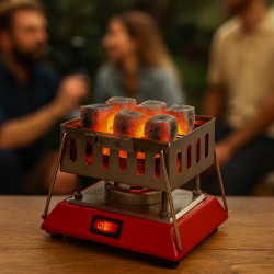 Kare Krom Elektrikli Nargile Köz Ocağı  Kare Krom Elektrikli Nargile Köz Ocağı