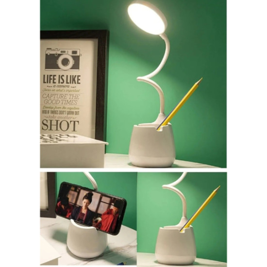 3 Modlu Kıvrımlı Bükülebilir Kalemlikli Masa Lambası 3 Modlu Kıvrımlı Bükülebilir Kalemlikli Masa Lambası