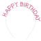 Pembe Kristal Taşlı Gold Happy Birthday Taçı