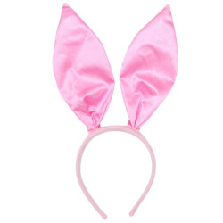 Pembe Saten Şekil Verilebilir Tavşan Kulak Taç Pembe Saten Şekil Verilebilir Tavşan Kulak Taç