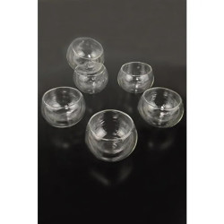 Çift Cidarlı Cam Reçellik 6 Adet Çift Cidarlı Cam Reçellik 6 Adet