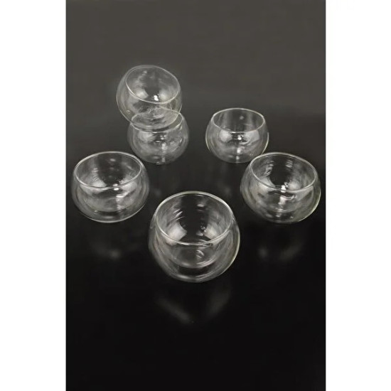 Çift Cidarlı Cam Reçellik 6 Adet Çift Cidarlı Cam Reçellik 6 Adet