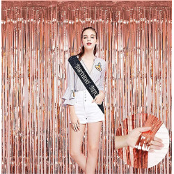 Rose Gold Püsküllü Kapı Perdesi 