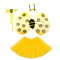 Sarı Renk Arı Kostüm Seti - Tütü, Kanat, Taç, Asa