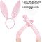 Saten Kaplama Soft Pembe Eldiven ve Tavşan Kulak 2'li Set