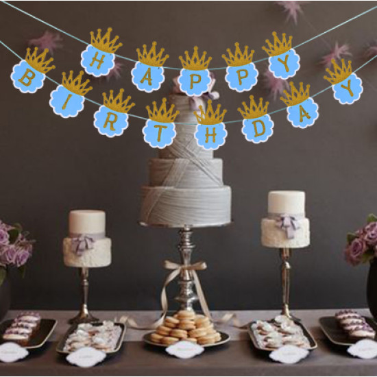 Simli Happy Birthday Flama Dekor 3 Metre Mavi Renk Simli Happy Birthday Flama Dekor 3 Metre Mavi Renk