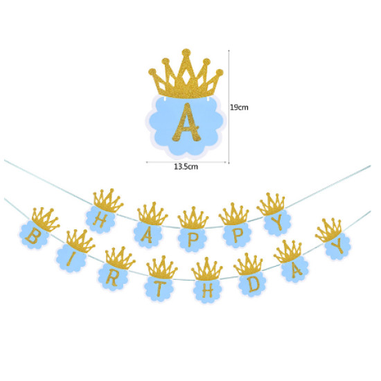 Simli Happy Birthday Flama Dekor 3 Metre Mavi Renk Simli Happy Birthday Flama Dekor 3 Metre Mavi Renk