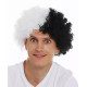 Siyah Beyaz Kıvırcık Afro Bonus Taraftar Peruğu Siyah Beyaz Kıvırcık Afro Bonus Taraftar Peruğu
