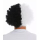 Siyah Beyaz Kıvırcık Afro Bonus Taraftar Peruğu Siyah Beyaz Kıvırcık Afro Bonus Taraftar Peruğu