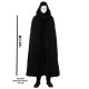 Siyah Kapüşonlu 120 cm Pelerin ve Beyaz Boyanabilir Tam Yüz Maske Siyah Kapüşonlu 120 cm Pelerin ve Beyaz Boyanabilir Tam Yüz Maske
