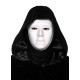 Siyah Kapüşonlu 120 cm Pelerin ve Beyaz Boyanabilir Tam Yüz Maske Siyah Kapüşonlu 120 cm Pelerin ve Beyaz Boyanabilir Tam Yüz Maske