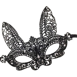 Siyah Dantel Kesim Balo Parti Maskesi 7 No