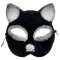 Siyah Gümüş Simli Kedi Maskesi