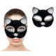 Siyah Gümüş Simli Kedi Maskesi