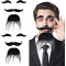 Siyah Renk Kendinden Yapışkanlı Takma Sakal Bıyık ve Kaş Seti 