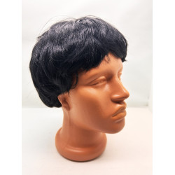 Siyah Renk Kısa Kesim İçi Astarlı Erkek Peruğu  Siyah Renk Kısa Kesim İçi Astarlı Erkek Peruğu