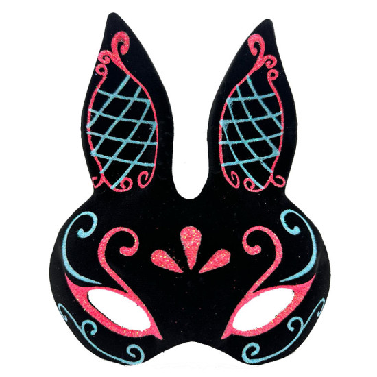 Siyah Mavi Kırmızı Tavşan Maskesi Siyah Mavi Kırmızı Tavşan Maskesi