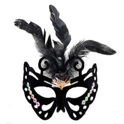 Siyah Süet Tüylü Kelebek Figür Parti Maskesi Siyah Süet Tüylü Kelebek Figür Parti Maskesi