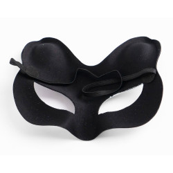 Siyah Süet Gümüş Mavi Simli Kedi Maskesi Siyah Süet Gümüş Mavi Simli Kedi Maskesi