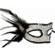 Siyah Yandan Tüylü Pul Payet Maskesi Siyah Yandan Tüylü Pul Payet Maskesi