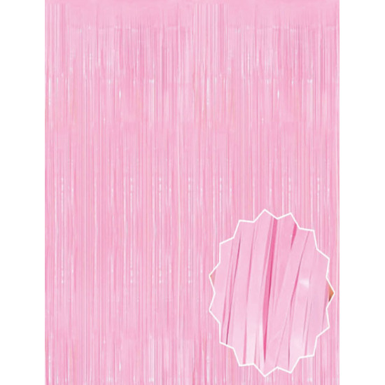 Soft Pembe Püsküllü Kapı Perdesi