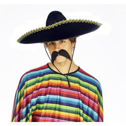 Sombrero Meksika Şapkası Altın Şeritli Yetişkin Boy  Sombrero Meksika Şapkası Altın Şeritli Yetişkin Boy