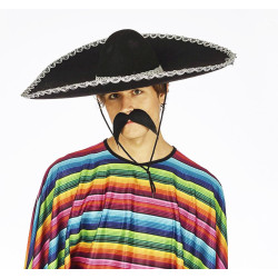 Sombrero Meksika Şapkası Gümüş Şeritli Yetişkin Boy  Sombrero Meksika Şapkası Gümüş Şeritli Yetişkin Boy