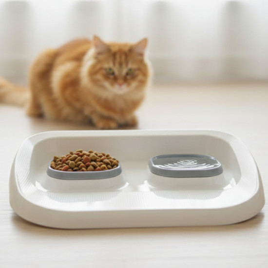 Mikopet Gri 2'si 1 Arada Mama Ve Su Kabı Mikopet Gri 2'si 1 Arada Mama Ve Su Kabı