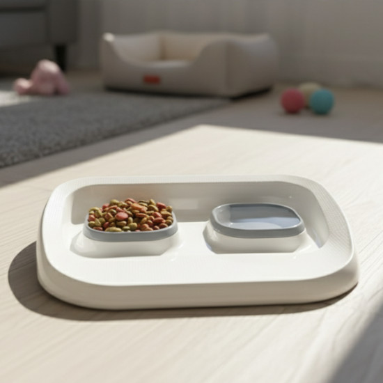 Mikopet Gri 2'si 1 Arada Mama Ve Su Kabı Mikopet Gri 2'si 1 Arada Mama Ve Su Kabı