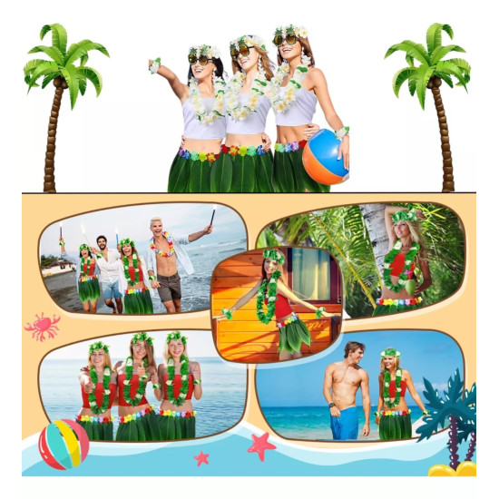 Tropikal Esintili Hawaii Yapraklı Parti Eteği Yetişkin Boy Tropikal Esintili Hawaii Yapraklı Parti Eteği Yetişkin Boy