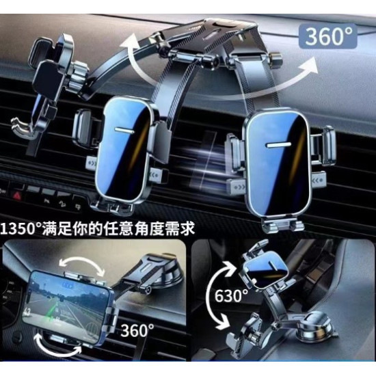 Torpido Üstü Vakumlu Araç Telefon Tutucu Ayarlanabilir Uzun Kollu