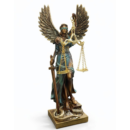 30x9 cm Polyester Kanatlı Adalet Biblosu