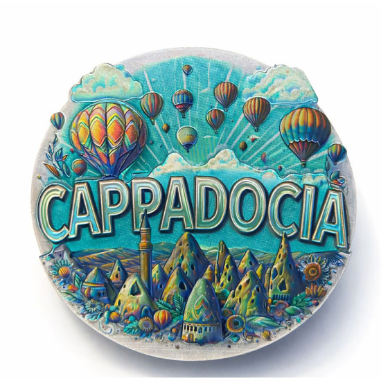 Kapadokya Temalı Silikon Buzdolabı Magneti Model 6