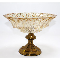 Gold Detaylı Eskitme Ayaklı Dekoratif Cam Sunumluk