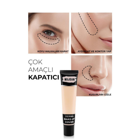 3'lü Derma Porselen Makyaj Tüp Kapatıcı Seti