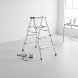 4+4 Çift Basamaklı Alüminyum Metal Merdiven