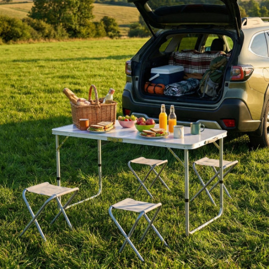 4 Sandalyeli Katlanabilir Masa Seti