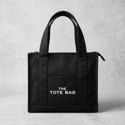 Siyah Kanvas Yumuşak Kol Çantası The Tote Bag